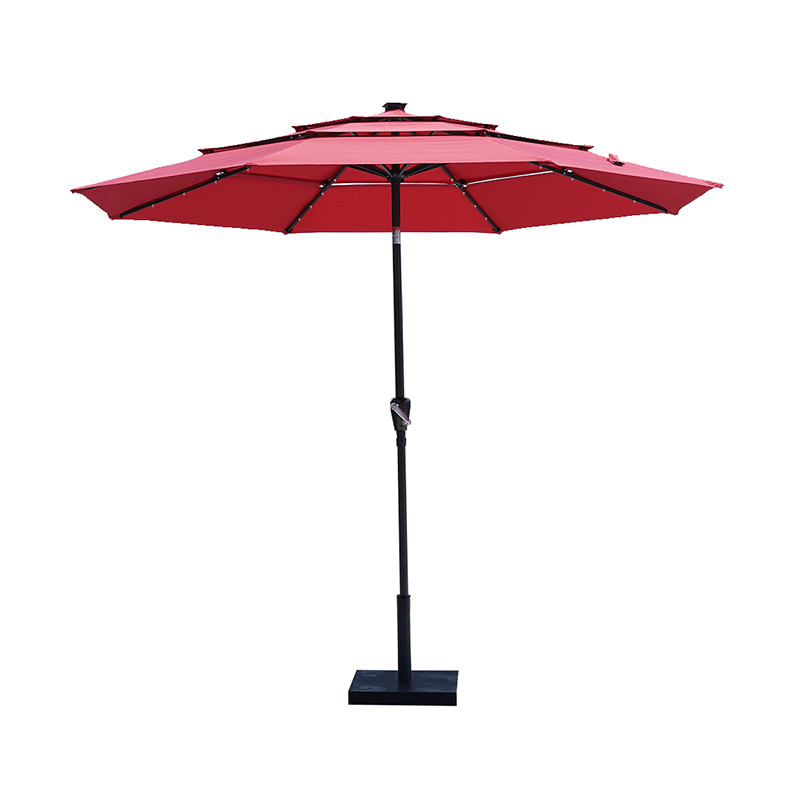 HTS-108 Outdoor Open-Air Waterproof Hand-Cranked Umbrella