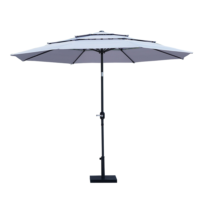 HTS-104 Outdoor Hand-Cranked Straight Pole Center Column Umbrella